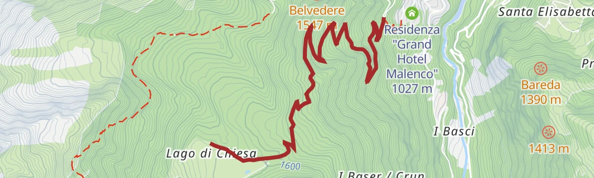 Route map: Un tempo esisteva il lago: il lago di Chiesa